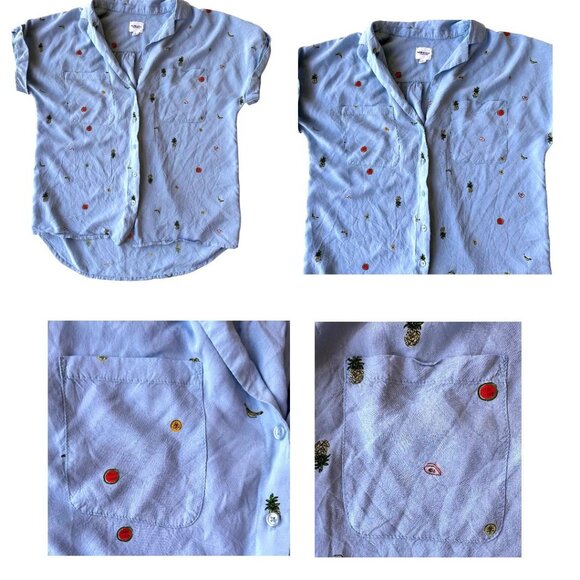 Workshop Republic Clothing Shirt Sz S Blue Collared Button Chest Pockets… - Picture 9 of 12